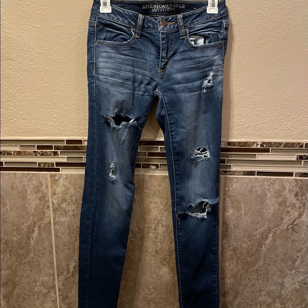 Skinny ripped jeans